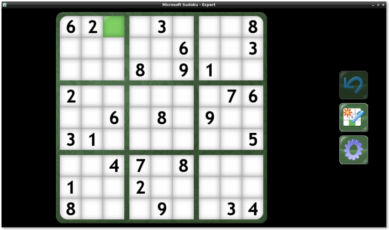 Sudoku main interface